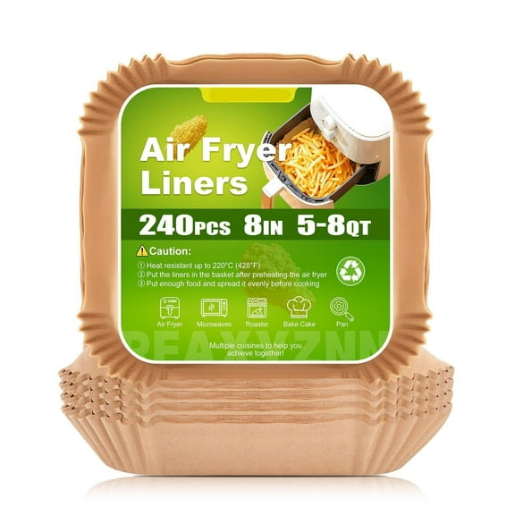 Air Fryer Parchment Paper Liners, 360pcs Air Fryer Liners Disposable, 8 Inch Oil Proof Square Airfryer Paper Liners for 5-8 QT, Baking, Roasting, Microwave
