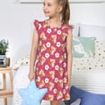 thumbnail image 4 of Fotbe Piggy Sunflower Vestido de Dormir para Niñas de 3 a 10 Años, Mangas Cortas, Estilo Princesa, Pijama Camisón con Mangas Voladas-Large, 4 of 6