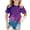 Purple, variant on Girls Tshirts Kids 3D Galaxy Print Glitter Short Sleeve Round Neck Carnival Top Girls Tops Purple 12-13 Years