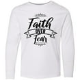 thumbnail image 3 of Inktastic Cancer Awareness Faith Over Fear Long Sleeve Youth T-Shirt, 3 of 5