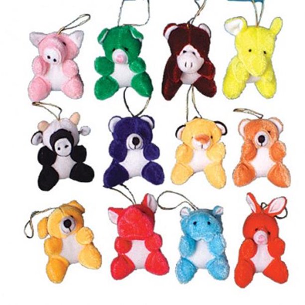 USToy SB335X6 Mini Stuffed Animal Assortment 12 per Pack Pack of 6