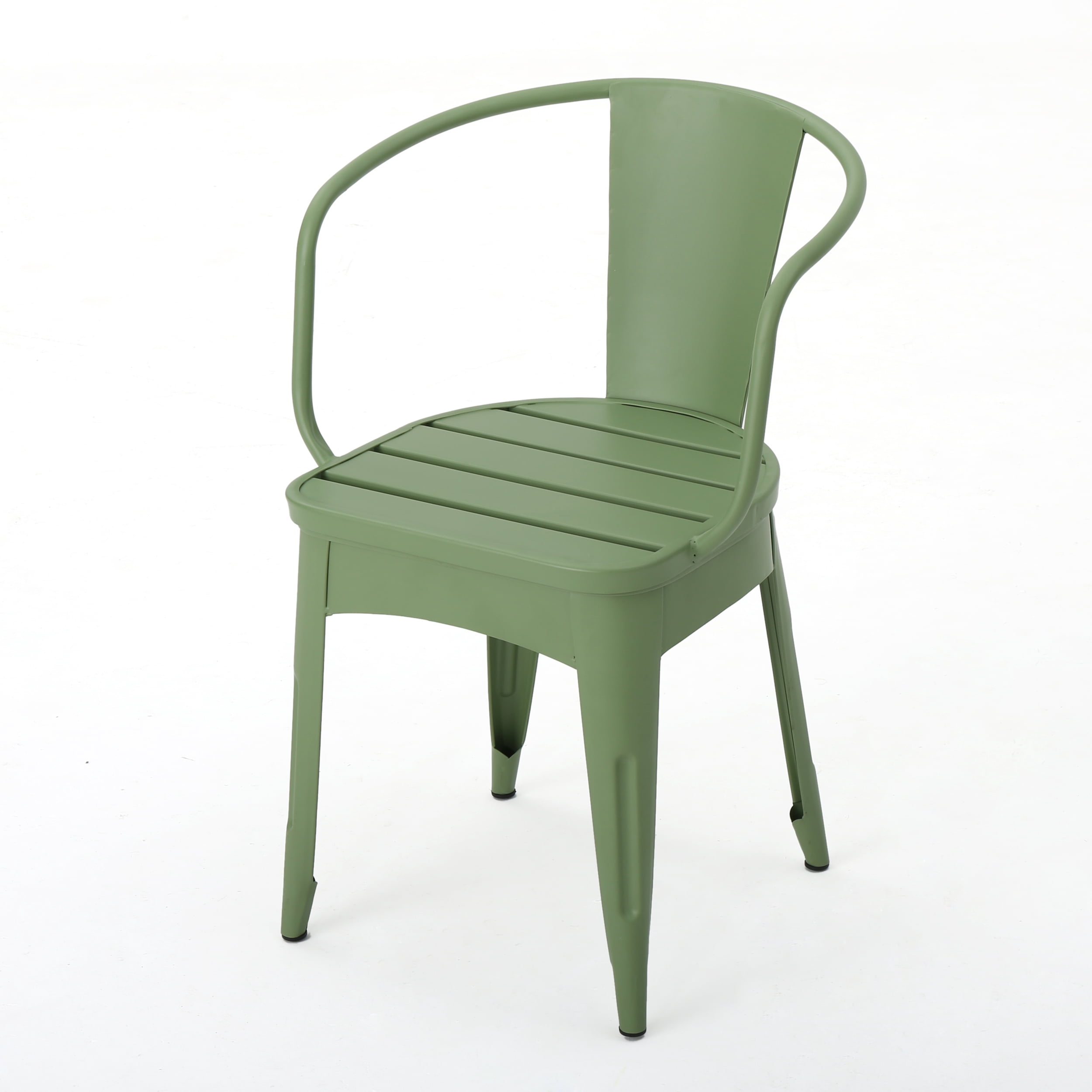 Outdoor 3 Piece Metal Frame Leisure Bistro Set, Combined Table and Chairs for Patio Garden, Chartreuse Green