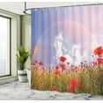 thumbnail image 5 of Ambesonne Floral Shower Curtain, Poppy Flowers on Meadow, 69"Wx84"L, Red Green Blue, 5 of 5