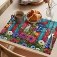 thumbnail image 3 of Cardinal Bird Poppy Placemats Set of 6, 4th of July Non-Slip Place Mats Washable Table Mats for Kitchen Dining Table Decorations Indoor/Outdoor, 3 of 9