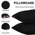 thumbnail image 5 of Black Throw Pillow Covers 16x16 Inch Set of 2, Farmhouse Solid Black Color Modern Art Waterproof Outdoor Pillow Covers, Decorative Cushion Pillowcases for Couch, Sofa, Bed, Garden, Patio, 5 of 9