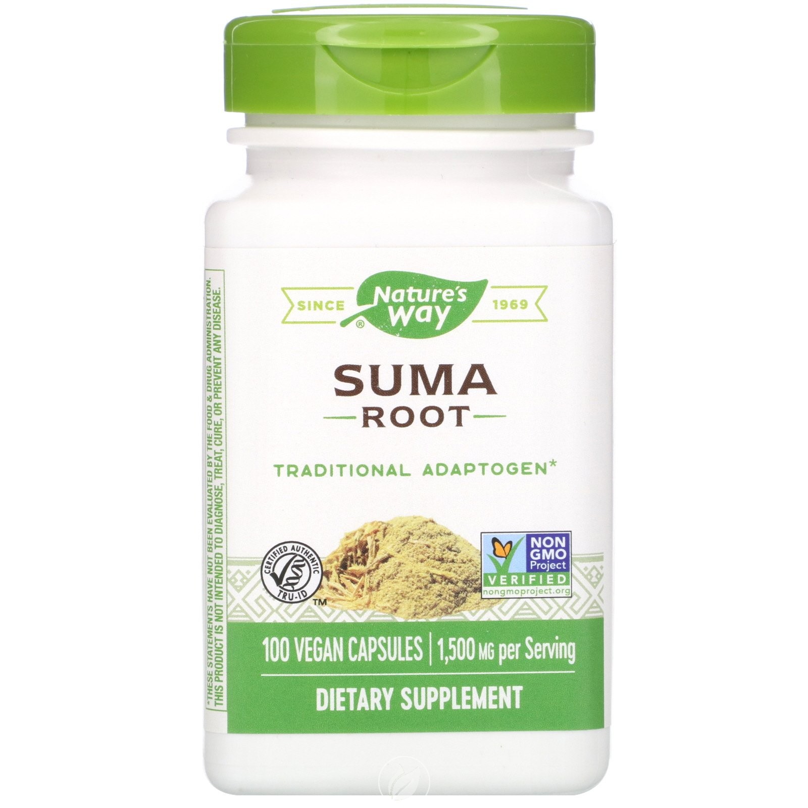 Nature S Way Suma Root Brazilian Adaptogen 1 500 Mg Per Serving 100 Capsules Walmart Com Walmart Com