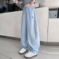 thumbnail image 2 of Otqutp Wide Leg Sweatpants for Teen Girls High Waisted Baggy Sweat Pants Y2K Preppy Fall Winter Warm Athletic Joggers, 2 of 7