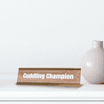 thumbnail image 4 of Cuddling Champion Gold Frame Desk Sign (2x8") |Novelty Workplace and Home Office Decoration For Him, 4 of 5
