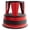 Red, variant on Rolling Step Stool 2 Step Height Adjustable Steel Stool with Retractable Caster Wheels for Kitchen Bedroom Garage Industrial Workspaces, Non Slip Surface, Red Powder Coat