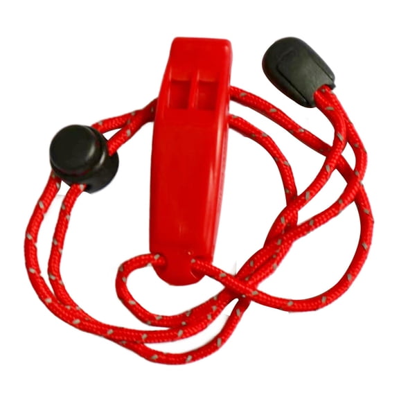 Silbato de cuerda suave, de rápido montaje, portátil con cordones, silbato fuerte, silbato deportivo Rojo