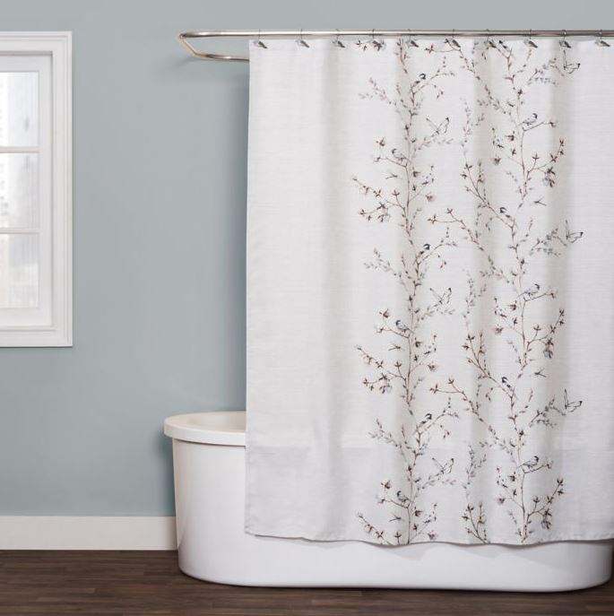 WILLOWS 72-INCH X 96-INCH SHOWER CURTAIN IN NEUTRAL ...