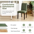 thumbnail image 6 of VECELO Upholstered Dining Chairs, Modern PU Leather High Back Chair with Wood Legs for Kitchen, Living Room, Set of 2, Dark Green, 6 of 10