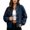 Navy, variant on Tqcoqu Women's Round Neck Button Front Solid Color Jacket Long Sleeve with Pockets Casual Outerwear