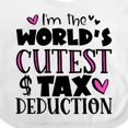thumbnail image 4 of Inktastic I'm the Worlds Cutest Tax Deduction Pink Hearts Boys or Girls Baby Bib, 4 of 4