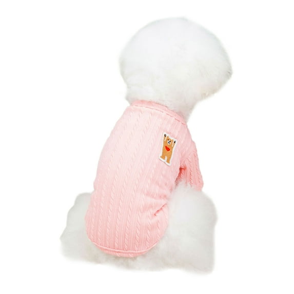 Mightlink Pet Vest Cartoon Pictures Soft Comfortable Fade-Resistant Keep Warm Solid Color Lint Free Teddy Dog Sweater Winter Clothing for Outdoor