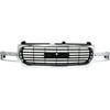 Grille Assembly for 1999-2002 GMC Sierra 1500 Chrome Shell with Painted Black Insert