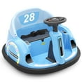 thumbnail image 6 of KORIMEFA 12V Bumper Car for Kids Toddler 1-6 Years with Remote Control Bluetooth Music 3 Speeds DIY License Plate Electric Ride on Toys(Blue), 6 of 11