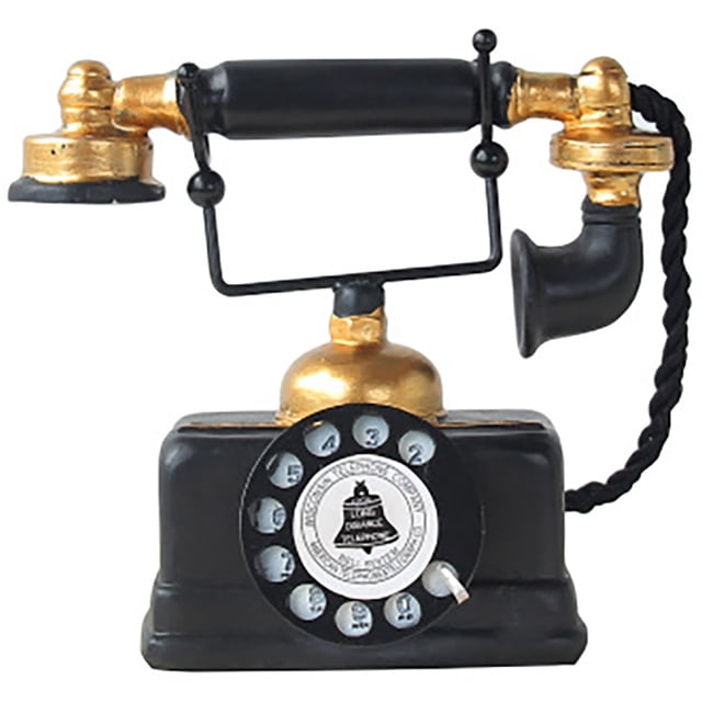 Miangastore Téléphone Rétro Déco Maison Miniature Modèle de Téléphone Résine 1 Ensemble 7.47x6.29x3.93 Po