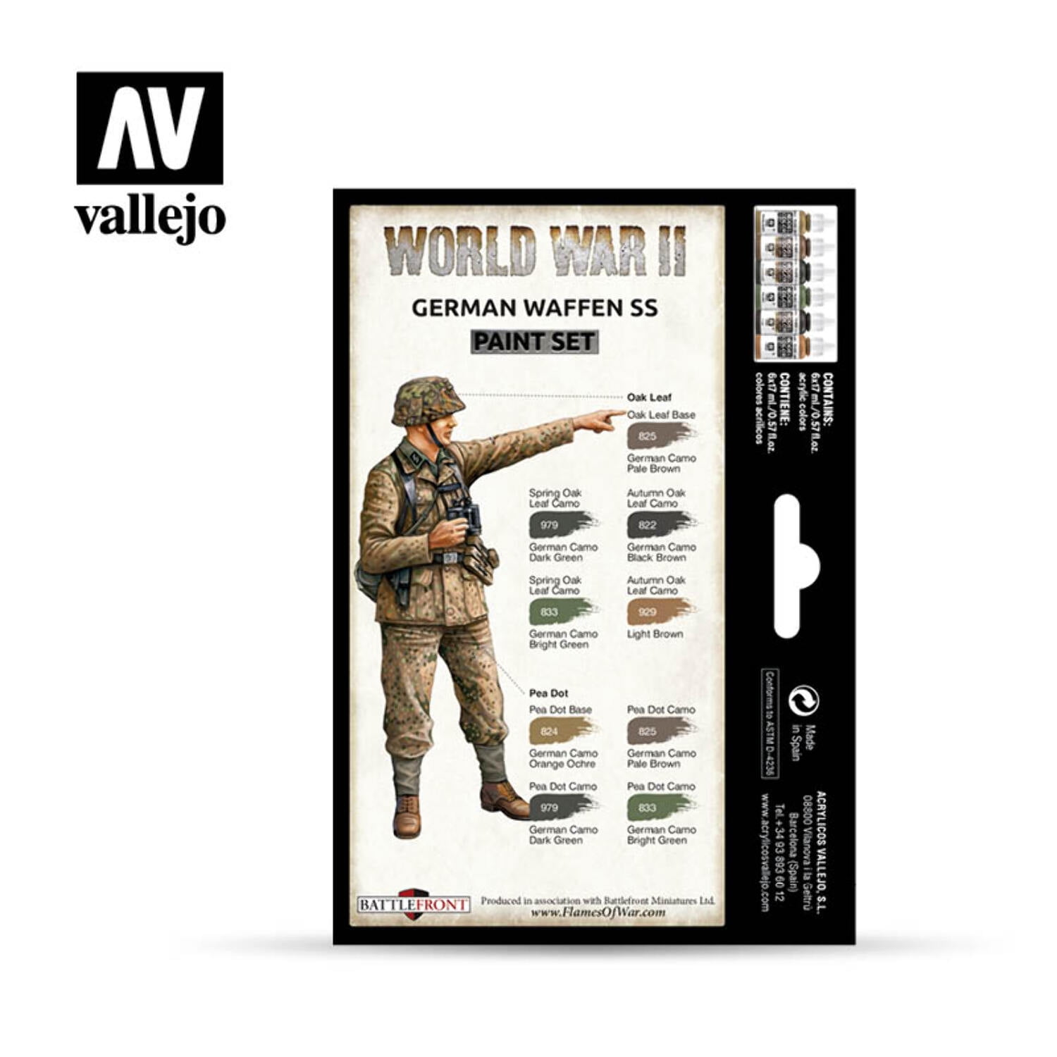 Vallejo Model Color Set - WWII Wargames - German Armour Paint Set # 70155