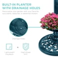 thumbnail image 5 of Best Choice Products Solar Lighted Pedestal Bird Bath w/ Planter, Integrated Panel - Peacock Blue, 5 of 8