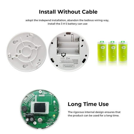 2 in 1 Carbon Monoxide & Smoke Alarm Smoke Fire Sensor ...