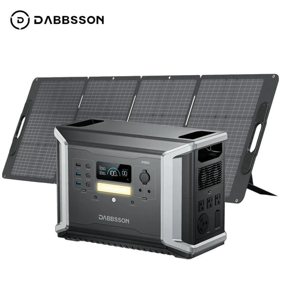 Dabbsson DBS2100 Pro Portable Power Station with 210W Solar Panel, 2150Wh LiFePO4 (LFP) Battery, 2400W AC Output, Solar Generator for Home Backup, Camping&RV
