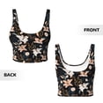 thumbnail image 5 of Fotbe Lilies Flowers Pattern Womens' Sports Bra Longline Wirefree Padded with Medium Support Sports Moisture-Wicking Workou Vest,Tank Top-Small, 5 of 9
