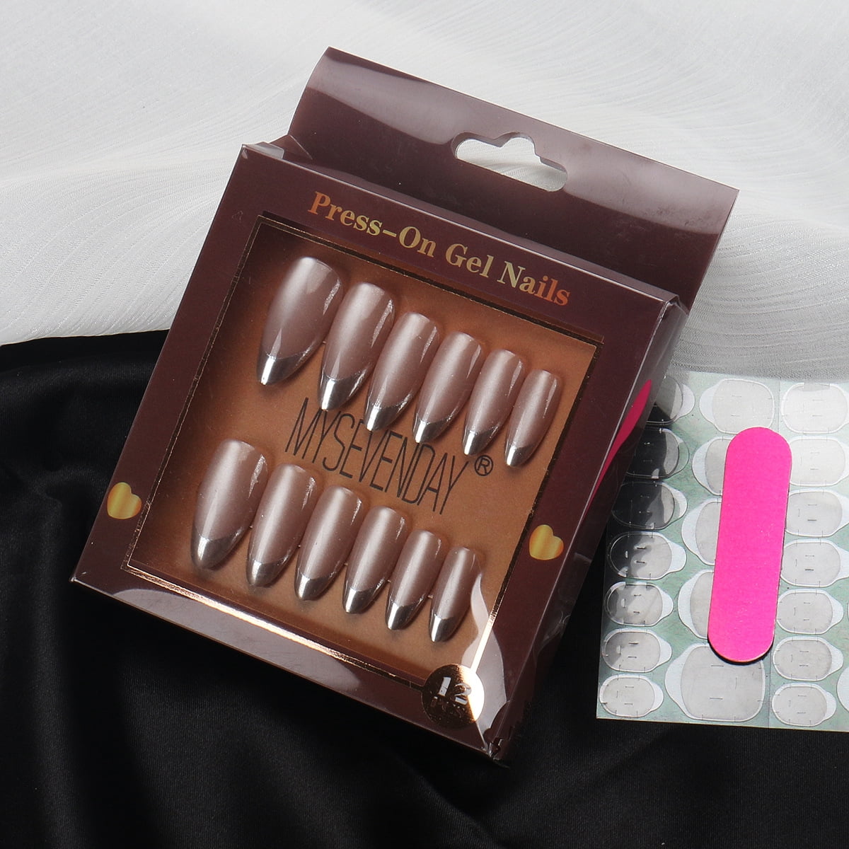 French Nude Pink Simple Style Press-on Nails 6-Color Set Fake Nails Kit