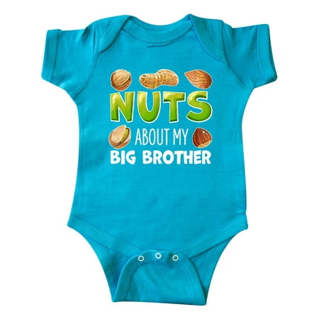 

Inktastic Nuts About My Big Brother Peanut Almond Pistachio Gift Baby Boy or Baby Girl Bodysuit