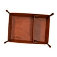 thumbnail image 5 of SunniMix PU Leather Storage Tray Jewelry Tray Folding Bedside Vanity Tray Desktop Organizer Tray Catchall Tray for Wallet Phone Travel Dark Brown, 5 of 8