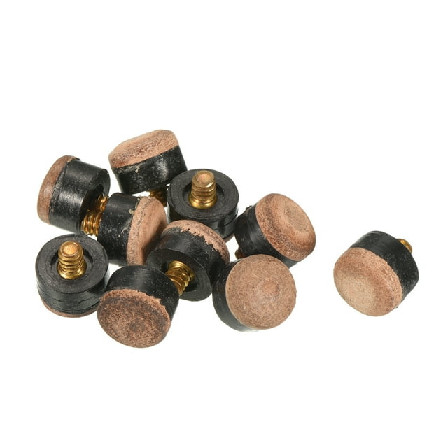 Unique Bargains 13mm Dia Screw on Pool Cue Tips Replacement Pool Stick Tips Accessories Brown 30 Pack