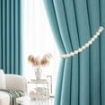 thumbnail image 6 of MOAMUN Magnetic Pearl Curtain Tieback Set of 2, Strong Magnetic Beaded Curtain Holdbacks, Decorative Window Drape Curtain Straps 16 Inch (White), 6 of 7