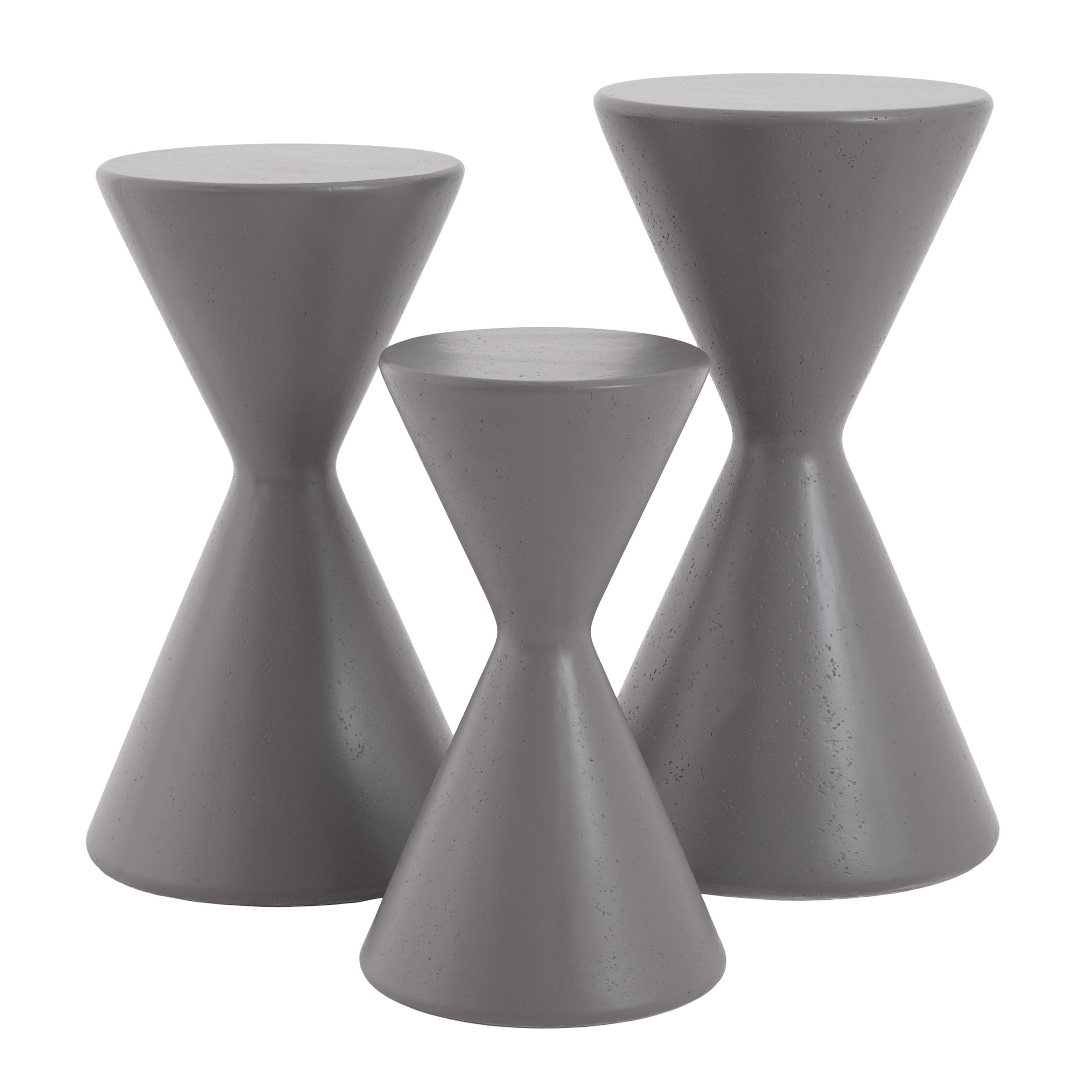 Christopher Knight Home Modern Round Garden Pedestal, Indoor Outdoor MGO Plant Stand, Gray, Set of 3