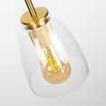thumbnail image 2 of FSLiving Dimmable J Type Track Light Pendants Retro Lighting Industrial Light Fixtures E26 Socket Clear Bell Glass 3.2 Ft, Track Mount Industrial Style for Barn Kitchen Island Planting Customizable, 2 of 9