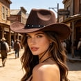 thumbnail image 6 of MMJ Western Cowboy Hat Big Brimmed with Windproof Rope for Men Women Outdoor, 6 of 6