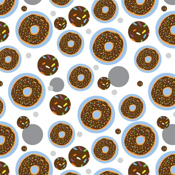 Cute Donut with Sprinkles Chocolate Icing Premium Gift Wrap Wrapping Paper Roll