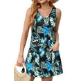 thumbnail image 3 of Fantaslook Summer Dresses for Women Casual V Neck Sleeveless Sundresses Floral Beach Short Dress with Pockets, 3 of 8