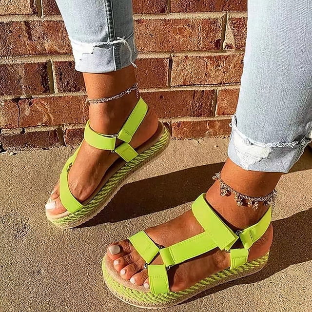 Sandalias de paja con suela de mimbre para mujer con sandalias de una palabra con suela gruesa Wmkox8yii shjk2693