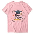 thumbnail image 5 of Fengqque T Shirts for Women Back-to-school Season Printed Short Sleeve Round Neck Spring Summer Tops Soft Basic Tees Pink XXL(XXL), 5 of 5