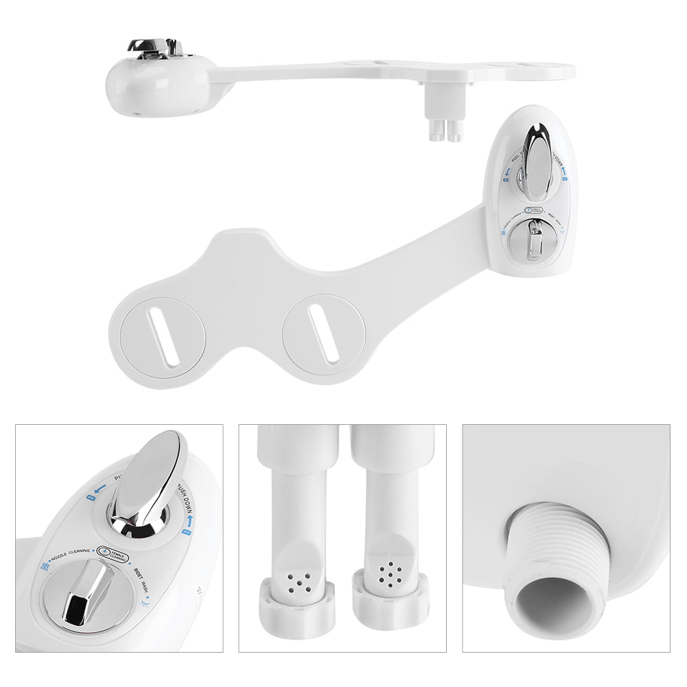 Water Automatic Adjustable Bidet Toilet Seat Attachment Double Nozzle Sprinkler 