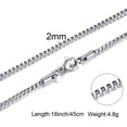 thumbnail image 3 of 1 TO 3MM THICK 14K White Gold BOX CHAIN NECKLACE FOR MEN JEWELRY LINK CHOKER WITHI 18 TO 24 INCH, 3 of 7