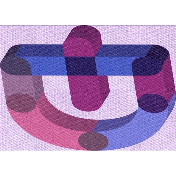 Ahgly Company Machine Washable Indoor Rectangle Transitional Dark Orchid Purple Area Rugs, 2' x 4'