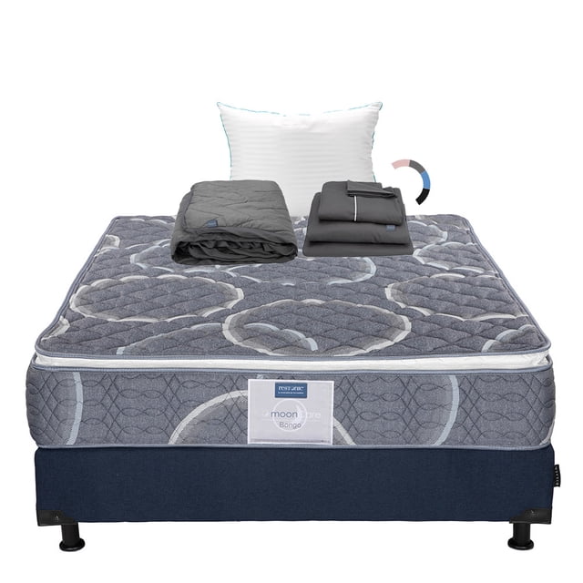Colchón Queen Size Bongo Dicasa + Box + Almohada Royal + Protector Lux + Sábanas Royal