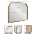thumbnail image 3 of Kate and Laurel Occonor Modern Wooden Arched Mirror, 36 x 28, Natural, Transitional Arch Wall Mirror with Geometric Shape for Use as Bathroom Mirror for Vanity or Fireplace Mantel Mirror, 3 of 8