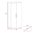 thumbnail image 2 of Closet Armario Organizador con Tubo para Colgar Ropa y 3 Entrepaños Color Café Claro y Blanco | Excelsior, 2 of 6