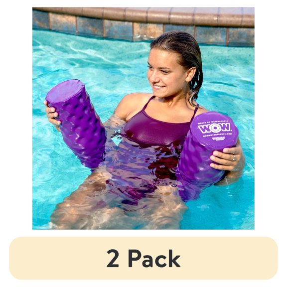 (2 pack) WOW Sports First Class Dipped Soft Foam Pool Noodle World of Watersports, 46 Inches Long - Purple (17-2070P)