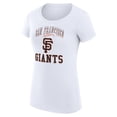 thumbnail image 2 of Women's G-III 4Her by Carl Banks White San Francisco Giants Super-Slim Fit Lightweight Team Logo Graphic T-Shirt, 2 of 5