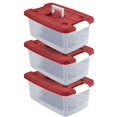thumbnail image 1 of Guateplast - Set de 3 Cajas de 16 Litros | Cajas Plásticas | Cajas Resistentes con Cierre de Click | Cajas Apilables para Oficina y Almacenamiento | Cajas de Plástico | Color Roj, 1 of 3