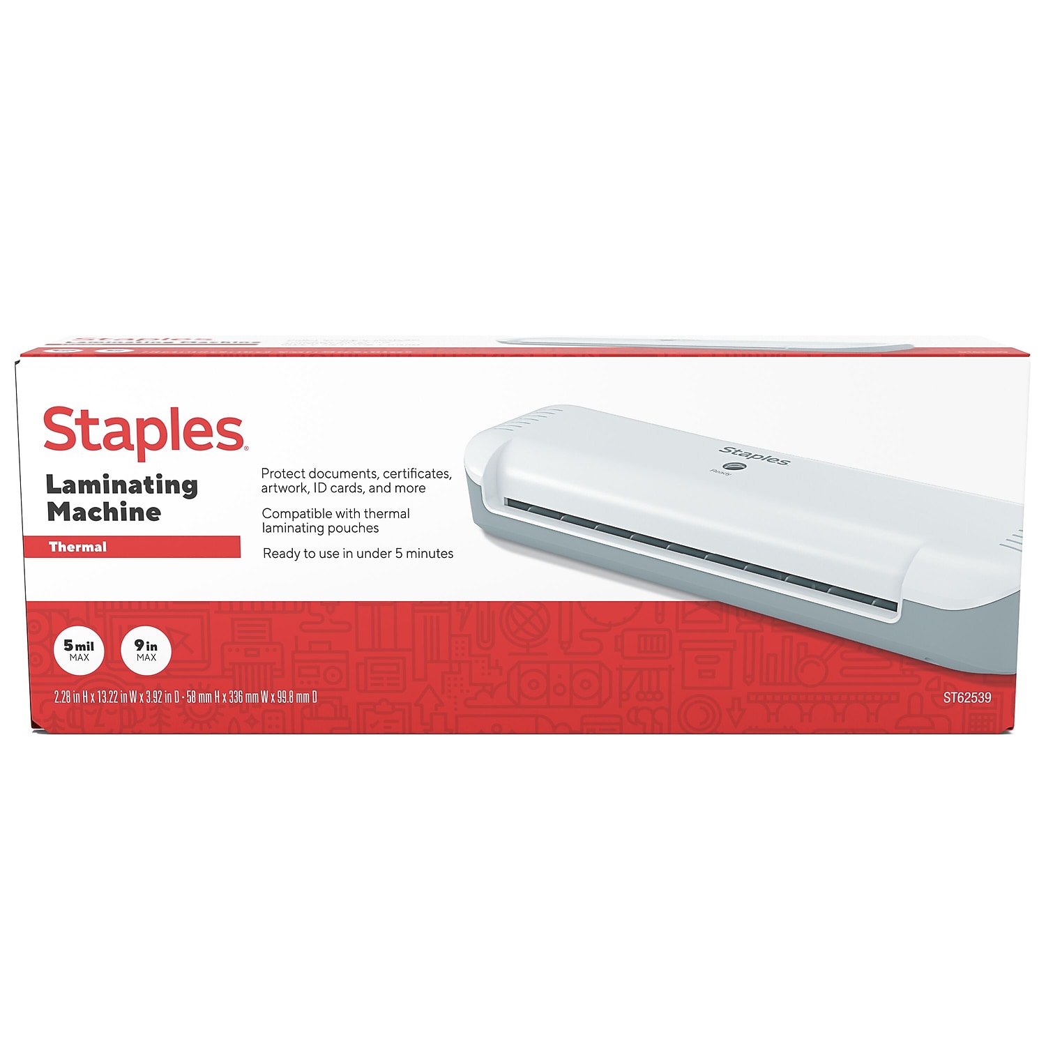 Staples Thermal Laminator 9" Width White/Gray (OL141)
