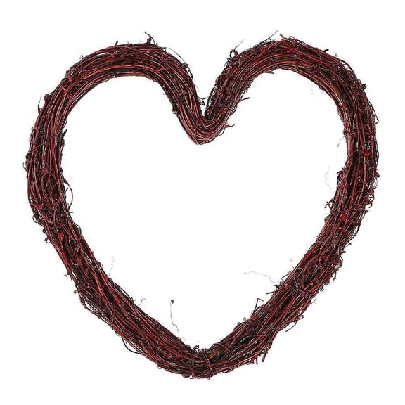 Heart Shaped Wreath Garland Home Decor Woven Material Red 15.00X15.00X2.00CM Wedding Celebration 1Set